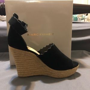 Marc Fisher Suede Espadrille Wedge